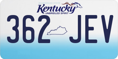 KY license plate 362JEV