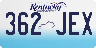 KY license plate 362JEX