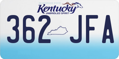 KY license plate 362JFA