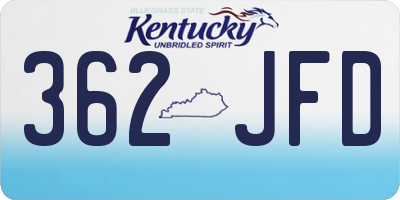 KY license plate 362JFD
