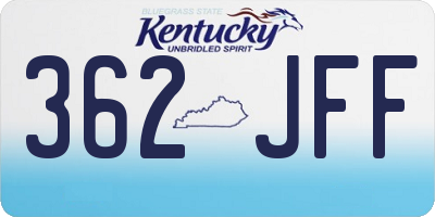KY license plate 362JFF