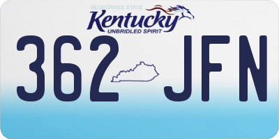 KY license plate 362JFN