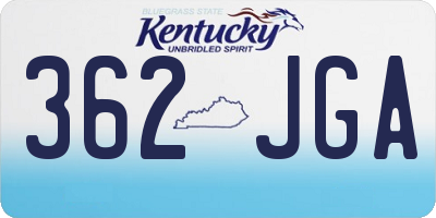 KY license plate 362JGA