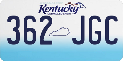 KY license plate 362JGC