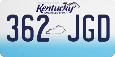 KY license plate 362JGD