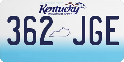 KY license plate 362JGE