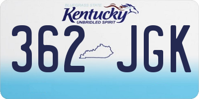 KY license plate 362JGK