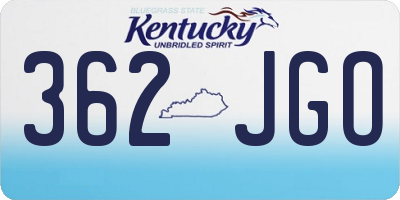 KY license plate 362JGO