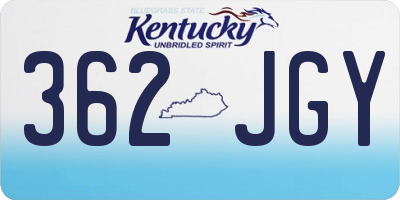 KY license plate 362JGY