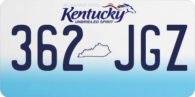 KY license plate 362JGZ