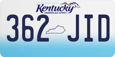 KY license plate 362JID