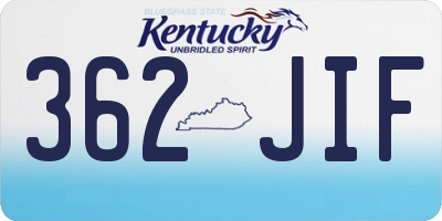 KY license plate 362JIF