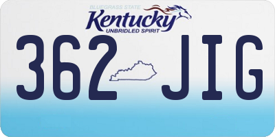 KY license plate 362JIG