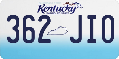 KY license plate 362JIO