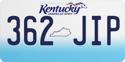 KY license plate 362JIP