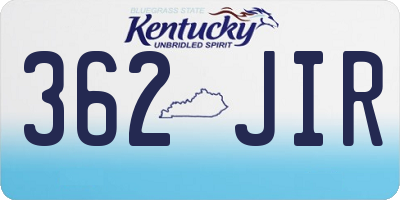 KY license plate 362JIR