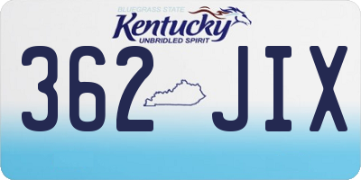 KY license plate 362JIX