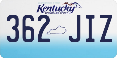 KY license plate 362JIZ