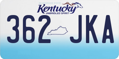 KY license plate 362JKA