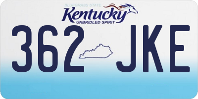 KY license plate 362JKE