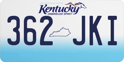 KY license plate 362JKI