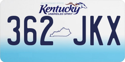 KY license plate 362JKX