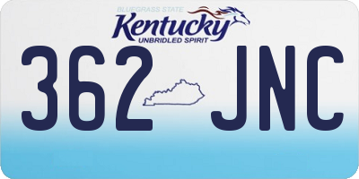 KY license plate 362JNC