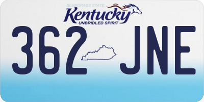 KY license plate 362JNE