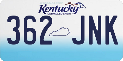 KY license plate 362JNK