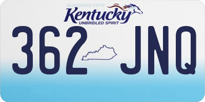 KY license plate 362JNQ