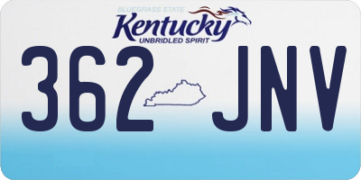 KY license plate 362JNV