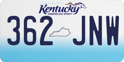 KY license plate 362JNW