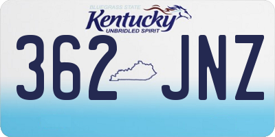 KY license plate 362JNZ