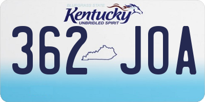 KY license plate 362JOA