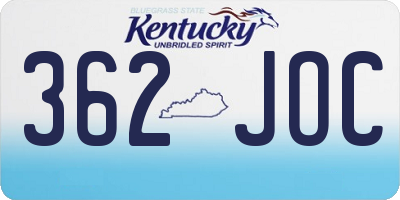 KY license plate 362JOC