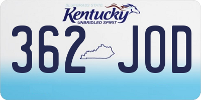 KY license plate 362JOD