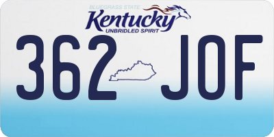 KY license plate 362JOF