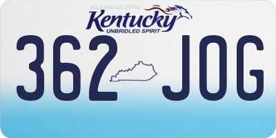 KY license plate 362JOG