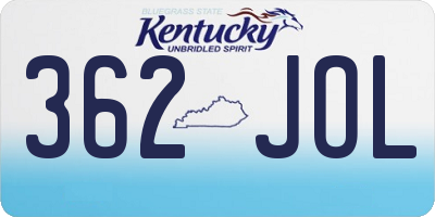 KY license plate 362JOL