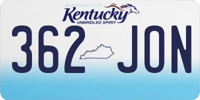 KY license plate 362JON