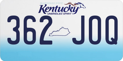 KY license plate 362JOQ