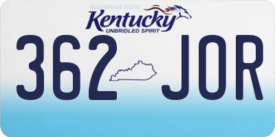KY license plate 362JOR