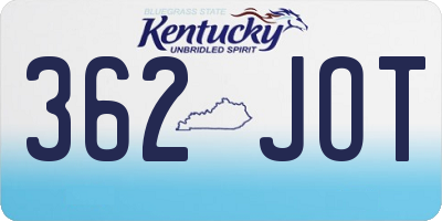 KY license plate 362JOT
