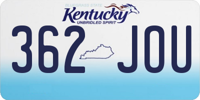 KY license plate 362JOU