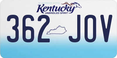 KY license plate 362JOV