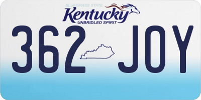KY license plate 362JOY