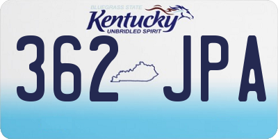 KY license plate 362JPA