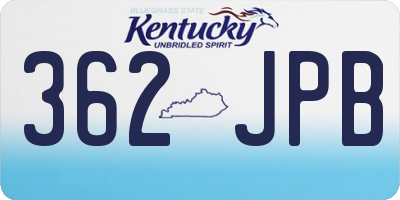 KY license plate 362JPB