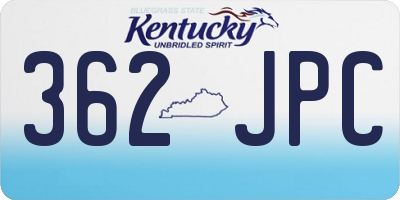 KY license plate 362JPC