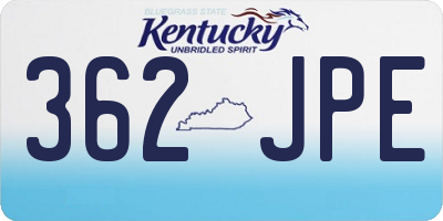KY license plate 362JPE